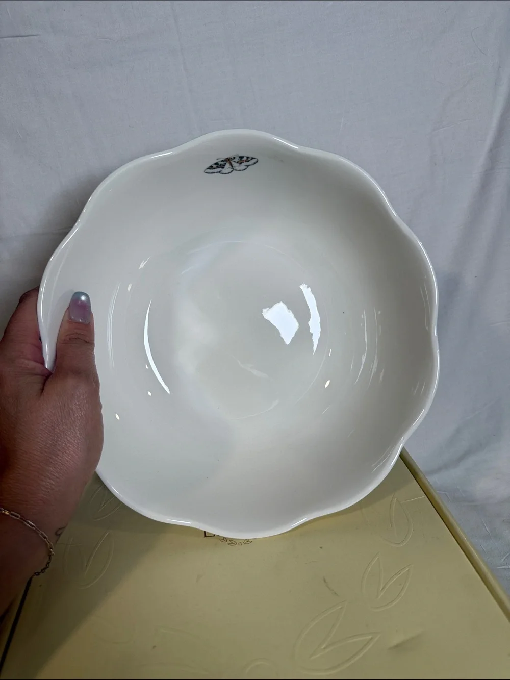 Lenox Butterfly Meadow White Porcelain Serving Bowl